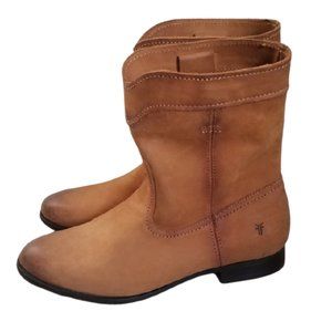 Frye Cara Roper Short Boot Cognac